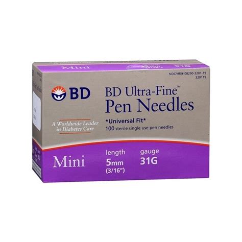 Bd Diabetic Pen Needle 31g X 316 Box Of 100 320119