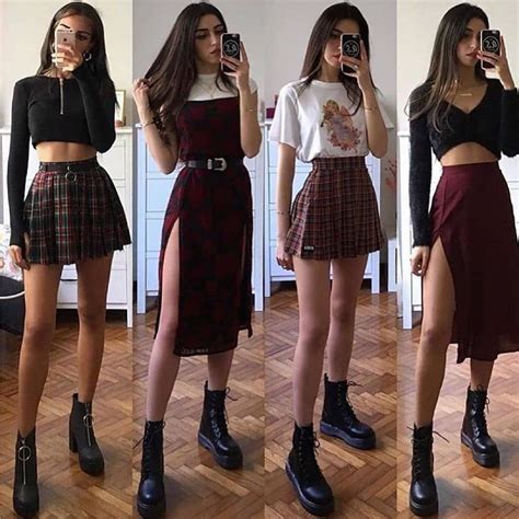 grunge inspo on instagram “1 2 3 or 4 which outfit is your favourite 💔😍 follow