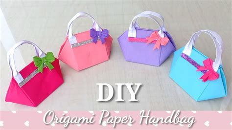 Diy Origami Paper Handbag How To Make Paper Handbag Easy Origami
