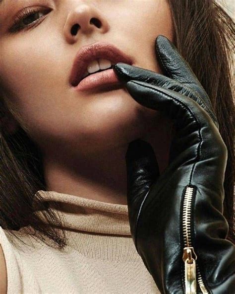 Gloved Models Leather Gloves Gloves Fashion Black Leather Gloves