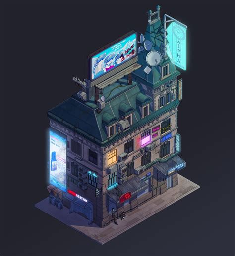 Cyberpunk Building Nikita Gritsun On Artstation At