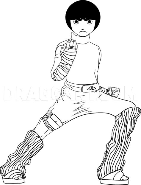 How To Draw Rock Lee By Dawn