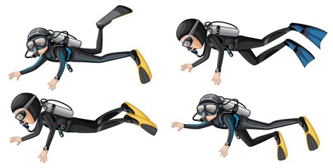 A Scuba Diver On White Background 300869 Vector Art At Vecteezy