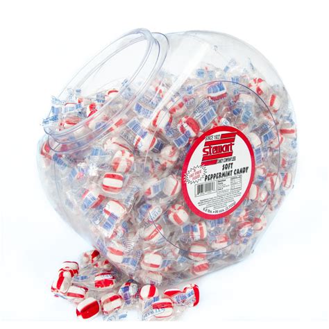 Soft Peppermint Puffs Candy Balls 96oz Tub Bulk Individually Wrapped