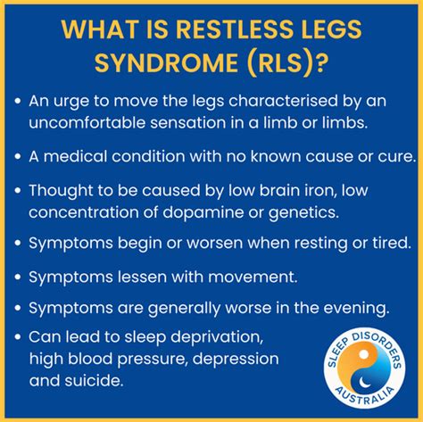 Restless Legs Syndrome Sleep Disorders Australia