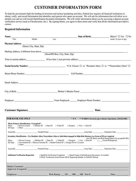 Customer Information Form Fill Out And Sign Online Dochub