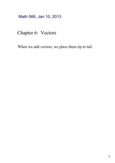Chapter 6 Vectors