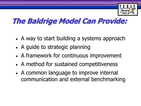 Ppt The Baldrige Framework As A Strategy For Performance Excellence