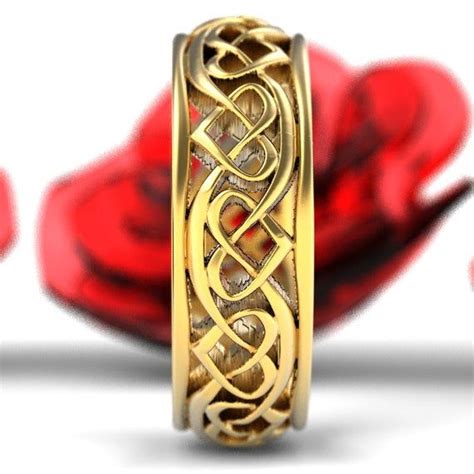 Celtic Heart Knot Wedding Ring In Gold Or Platinum Celtic Etsy