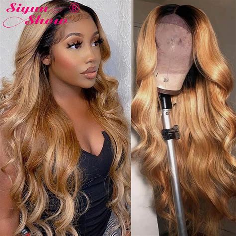 Siyun Show Ombre Body Wave Lace Front Wig T B Honey Blonde Lace