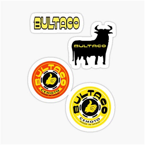 Bultaco Yellowblack Logo Shirt And Bulk 4 Stickers Decals Mask