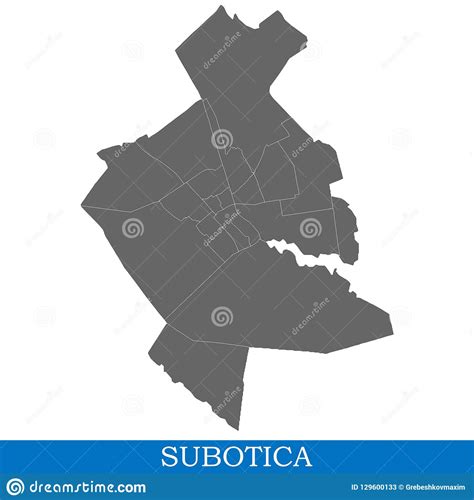Subotica City Republic Of Serbia Vojvodina District Map Vector