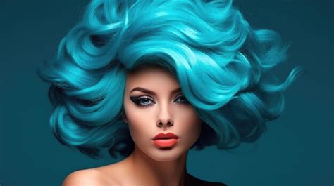 Premium AI Image A Woman With Blue Hair