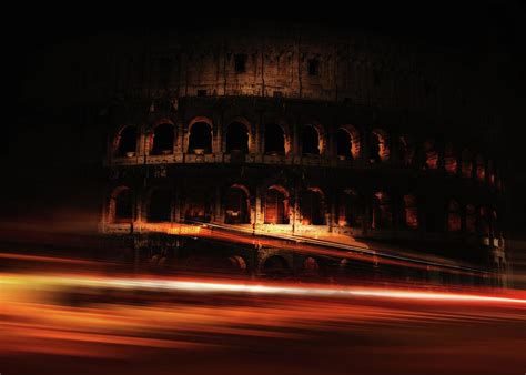 Colosseum In Rome At Night Multiple Exposure Photography Digital Art