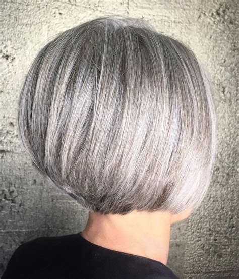 This is a particularly flattering length for women experiencing thinning hair or some hair loss, as it cuts hair at its fullest or densest length, minimizing. Rounded Bob With Stacked Nape - Stylish Short Haircuts To ...