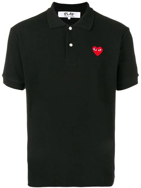 Comme Des Garçons Play heart patch Polo Shirt Farfetch