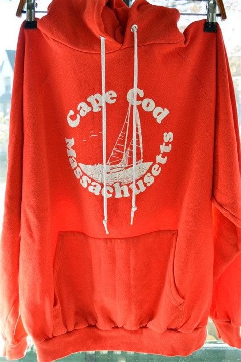 Awesome Vintage Cape Cod Hoodie Hanes Size L Red Hoodie Etsy