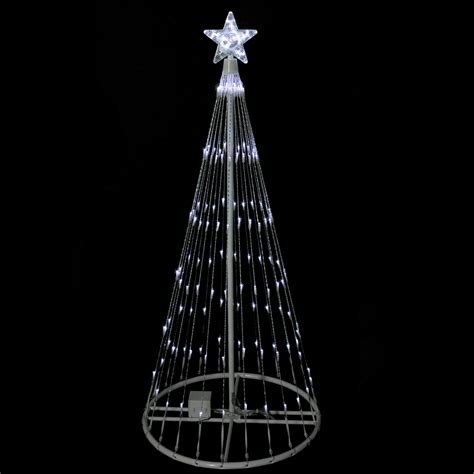 northlight 4 prelit artificial christmas tree led light show cone outdoor decoration white