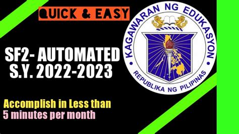 Sf2 Automated For Sy 2022 2023 Quick And Easy Template Youtube