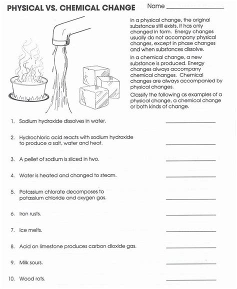 Physical And Chemical Change Worksheet Lovely Essential Differences