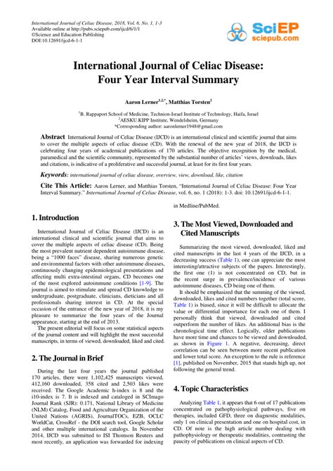 Pdf International Journal Of Celiac Disease Four Year Interval Summary