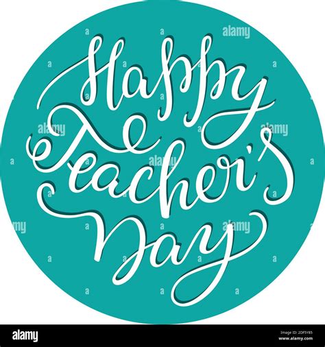Happy Teachers Day Hand Lettering Template For Greeting Cards