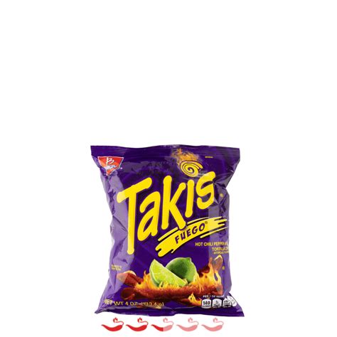 Barcel Takis Fuego Hot Chili Pepper And Lime Tortillas Chillibom