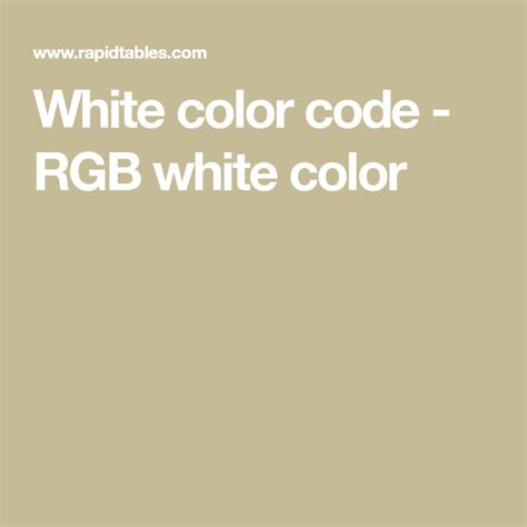 White Color Code Rgb White Color Color Coding White Color Color