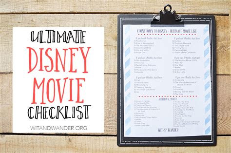 Free bonus animated disney movies list. Free Printable Disney Movie Countdown Checklist - Our ...
