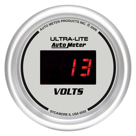 Auto Meter® 6593 Ultra Lite Digital Series 2 116 Voltmeter Gauge 8 18v