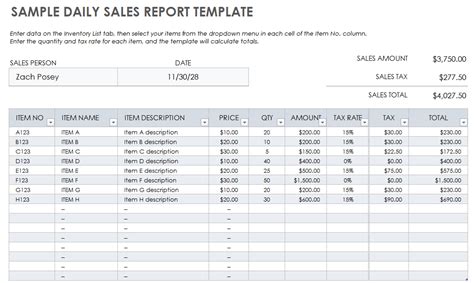 Sale Report In Excel