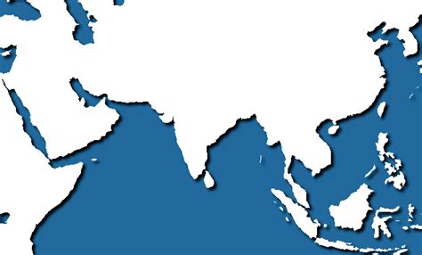 Blank Map Of Asia No Borders