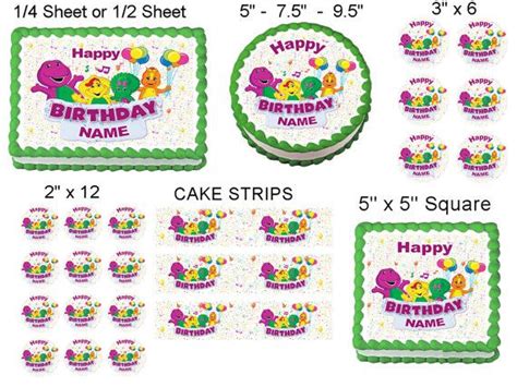 Barney Edible Image Cake Toppers Designs By Sweetiescaketoppers Barney