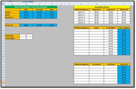Project Cost Estimating Spreadsheet Templates For Excel — Db