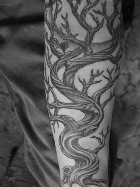 Great Black Tree Tattoo On Arm Tattooimages Biz