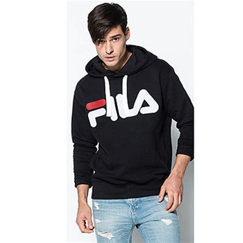 Composition 100% acrylique entretien lavage à la main ou en machine programme. sweat shirt capuche Fila Basic Classic Logo Hoodie ...