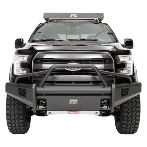 Fab Fours Ford F 150 2018 Black Steel Elite Full Width Blacked Front