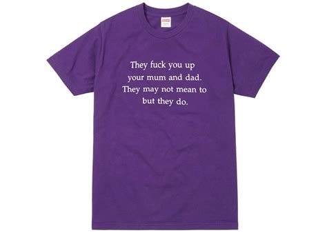 supreme they fuck you up tee purple men s fw16 gb