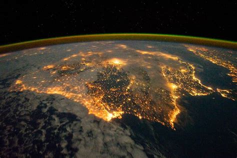 Lights On The Iberian Peninsula Are Visible From The International