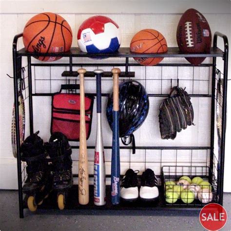 Sports Garage Organizer Equipment Storage Rack Gear Shoes Balls Bag