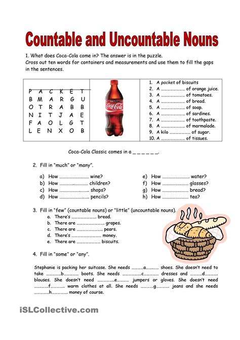 Countable And Uncountable Nouns Contables E Incontables Gramática