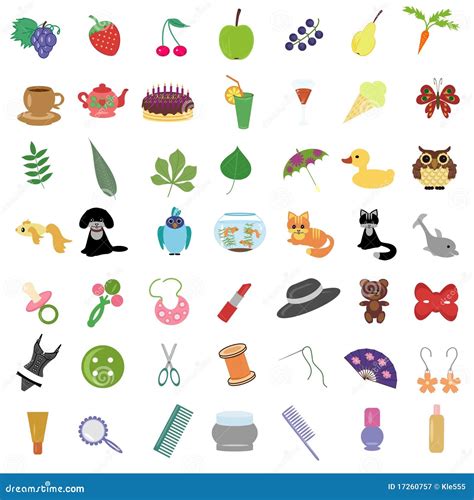 Set With Many Different Objects Stock Illustration Image 17260757