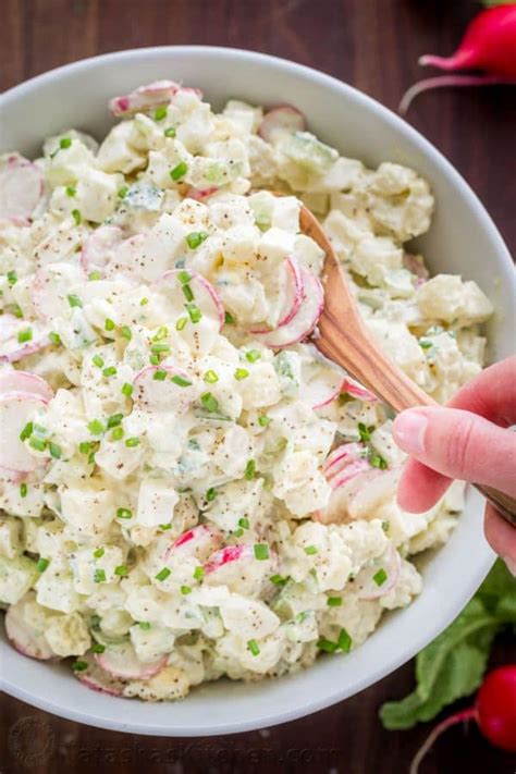 Add half of the mustard and mayonnaise and stir well to combine. Creamy Egg Potato Salad Recipe : Dilly Potato & Egg Salad ...