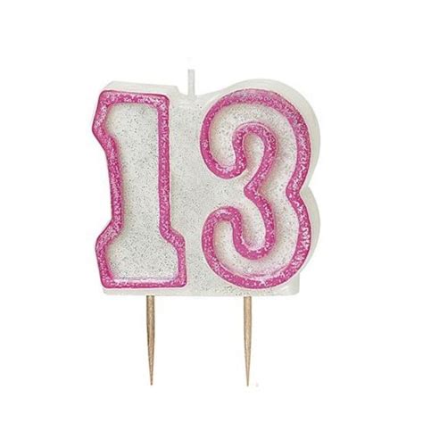 Pink Glitz Number 13 Candle 13th Birthday Cake Candles Candles Love