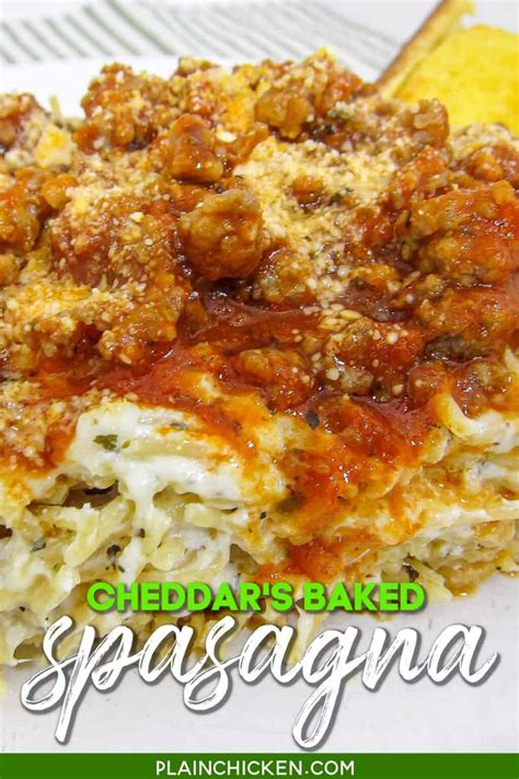 Slow cooker cheesy chicken spaghetti mommy's fabulous finds. Baked Spasagna - The BEST Baked Spaghetti - Plain Chicken