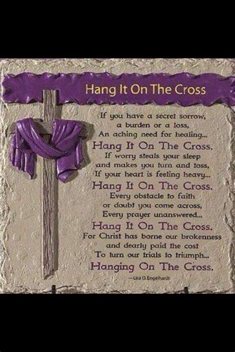 Hang It On The Cross Easter Poems Quotes Easter Quotes