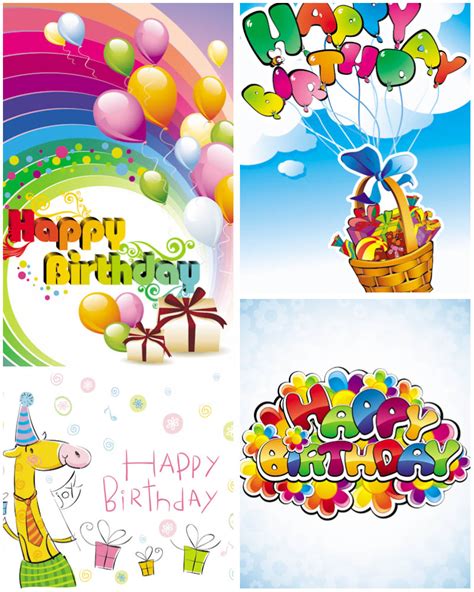 Childrens Birthday Party Cards Vector Free Download Vectorpicfree