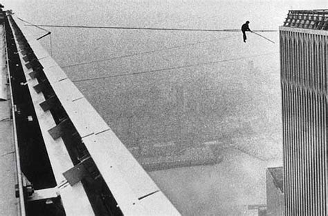 Amazing Or Funny Philippe Petits Walk On Steel Wire Tied