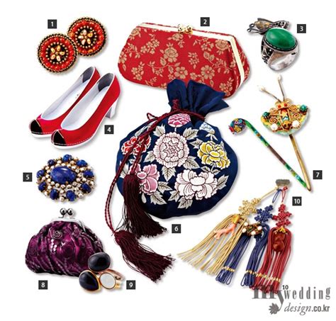 Hanbok Accessories 가죽 꽃 전통 장식 패턴