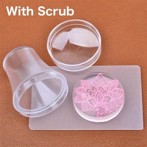 4cm Big Clear Jelly Nail Art Stamper Scraper With Cap Silicone Etsy